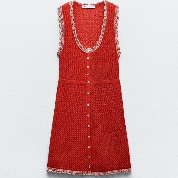 Zara pointelle knit mini dress - Picture 3 of 6